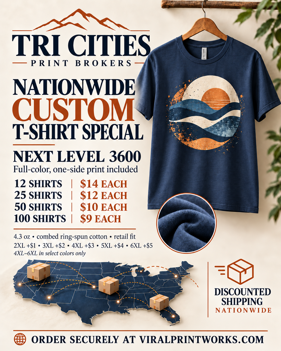 Next Level 3600 custom shirt special price guide